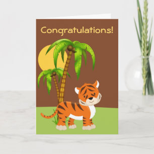 Cartão de Saudação de Tigre para Bebês