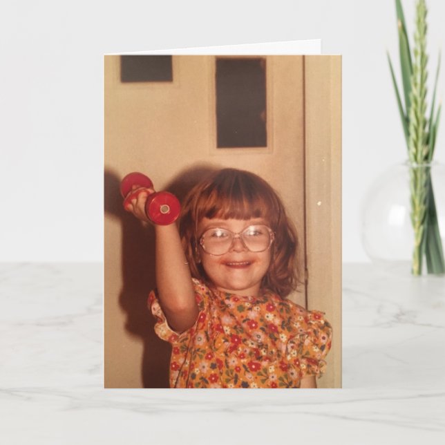 cartão de saudação de trabalho forte (Frente)