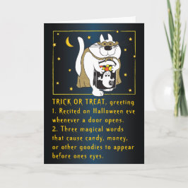 Cartão de Saudação de Trick ou Tratar Halloween