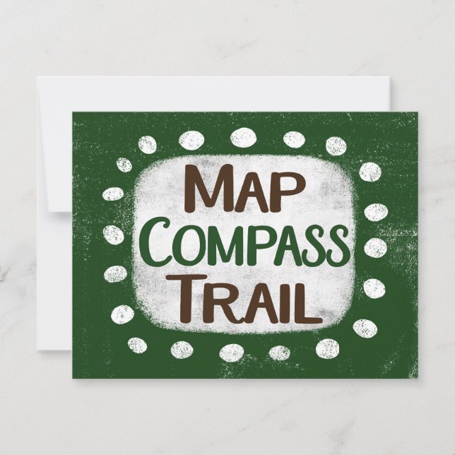 Cartão de Saudação de Trilha de Compass do Mapa (Frente)