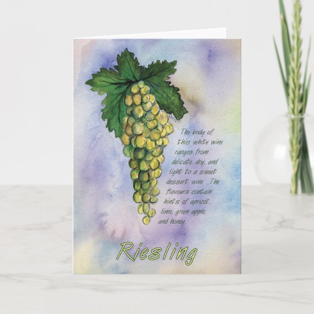 Cartão de Saudação de Uvas de Vinho Riesling (Frente)