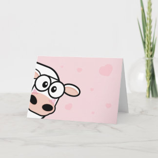 Cartão de Saudação de Vaca e Coração