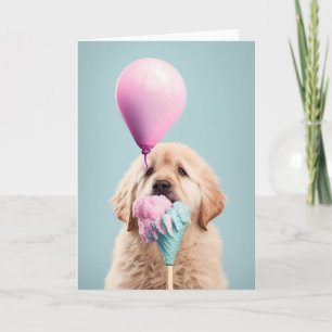 Cartão de saudação de varejista de Ouro Cachorro