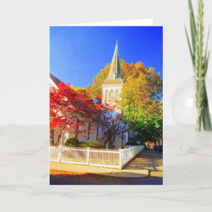 Cartão de Saudação de Vazio "Autumn Church"