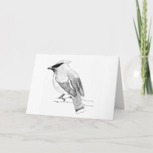 Cartão de Saudação de Vazio Cedar Waxwing