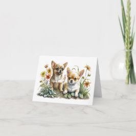 Cartão de Saudação de Vazio Chihuahua Puppies