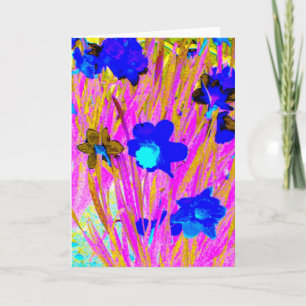 Cartão de Saudação de Vazio 'Daffodils Rosa'