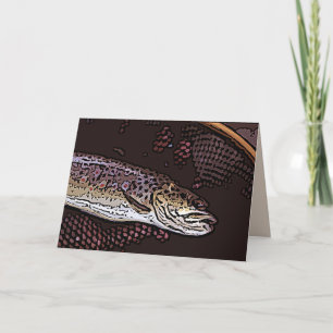 Cartão de Saudação de Vazio de Trout Castanho