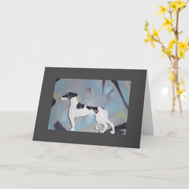 Cartão de saudação de Vazio Greyhound dobrado (Flor Amarela)
