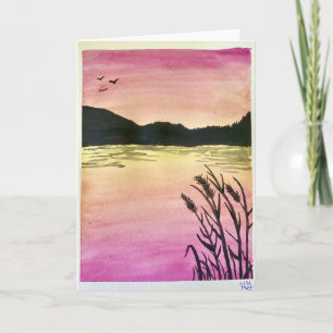 Cartão de Saudação de Vazio Sunset Lake