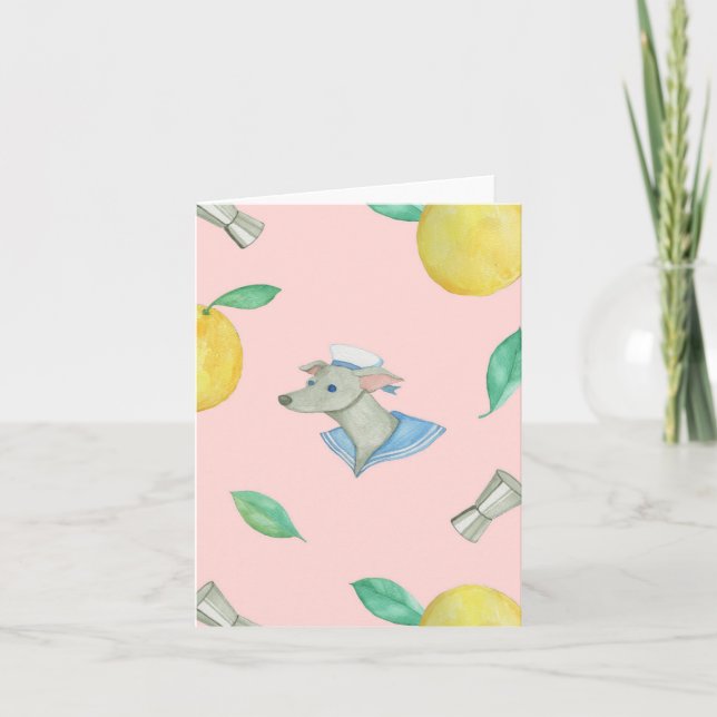 Cartão de saudação de verão para cães salgados (Frente)