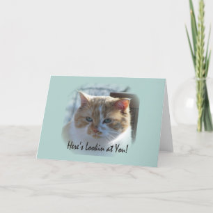 Cartão de Saudação de Vignette para Gato de Gato G