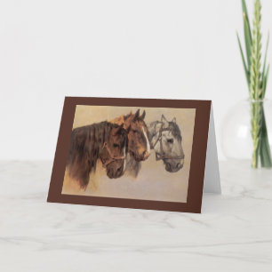 Cartão de Saudação de Vintagem de Cavalo