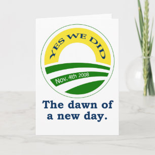 Cartão de Saudação de Vitória de Obama