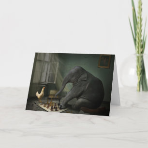 Cartão de Saudação de Xadrez Elefante