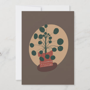 Cartão de Saudação Desenhado à Mão da Planta Pilea