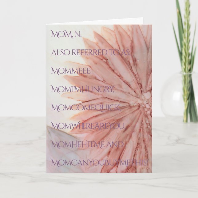 Cartão de saudação "Dia de as mães feliz" Flor ros (Frente)