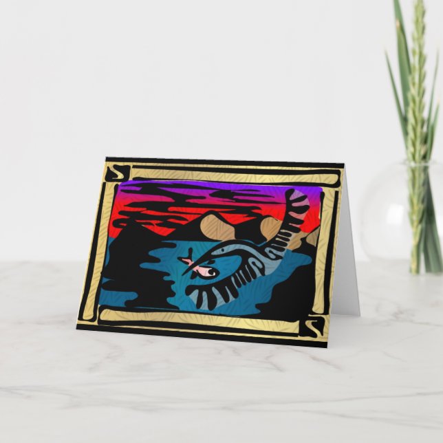 Cartão de saudação digital de madeira (Frente)