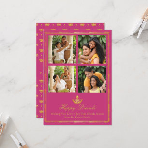 Cartão de Saudação Diya Diwali - Cor Personalizada