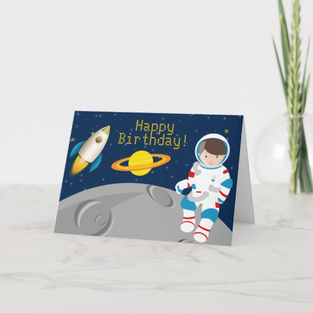Cartão de Saudação do Astronauta do Espaço Exterio (Frente)