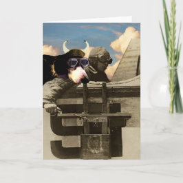 Cartão de saudação do cão voador