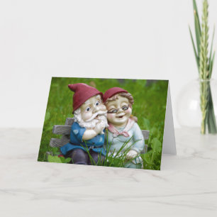 Cartão de Saudação do Casal Gnomos do Jardim