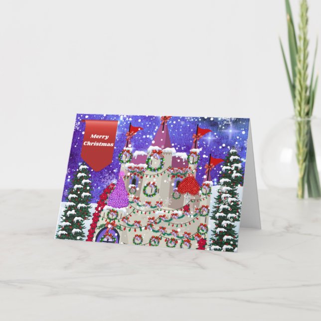 Cartão de Saudação do Castelo de Feliz Natal (Frente)