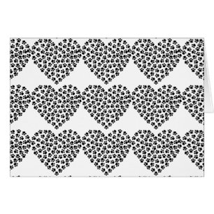 Cartão de saudação do coração de impressão da pata