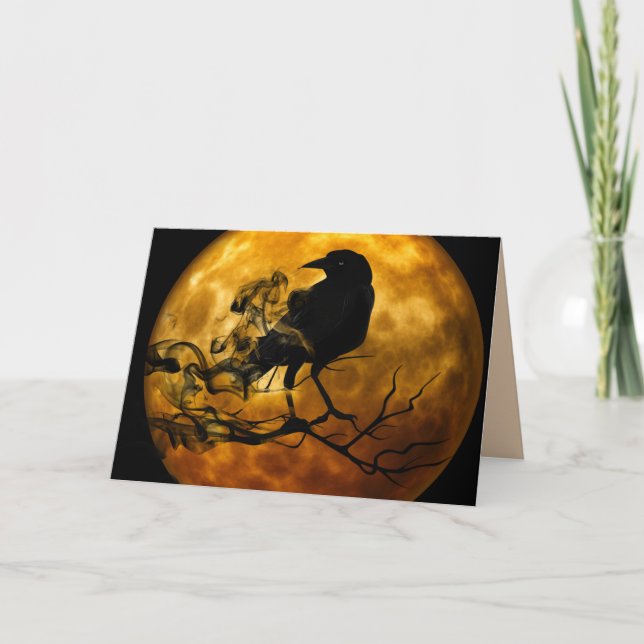 cartão de saudação do corvo lunar (Frente)