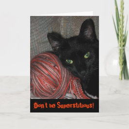Cartão de Saudação do Dia das Bruxas de Gato Negro