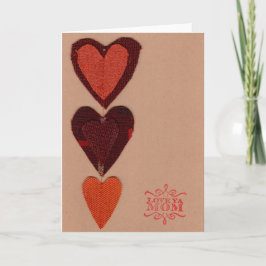 Cartão de Saudação do Dia de as mães Orange Hearts