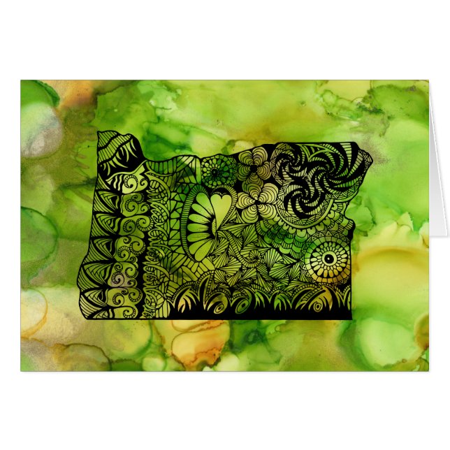 Cartão de Saudação do Estado de Oregon (Frente horizontal)