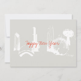 Cartão de saudação do Feliz ano novo Chicago