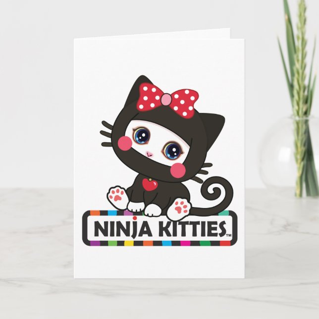 Cartão de saudação do Gatinho Ninja (Frente)