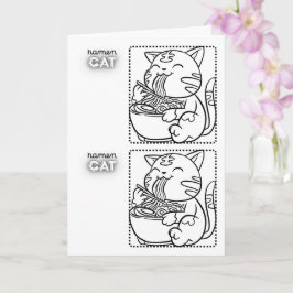 Cartão de Saudação do Gato Ramen * Página para Col