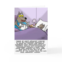 Cartão de Saudação do Lobo Engraçado