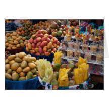 Cartão de Saudação do Mercado de Fruta Papaya Melo