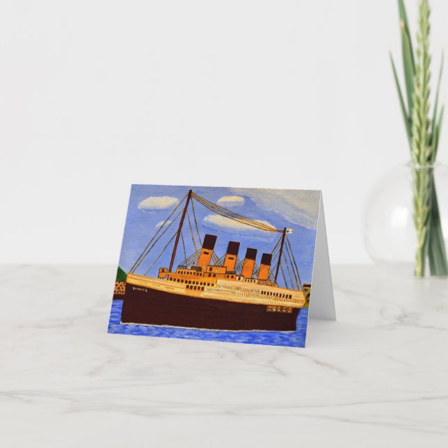 cartão de saudação do navio Titanic (Frente)
