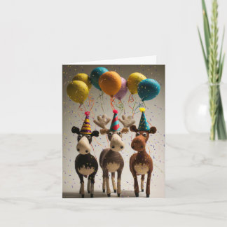 Cartão de Saudação do Partido Moose Feliz