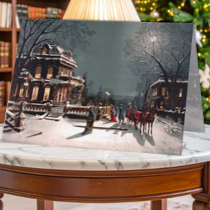 Cartão de Saudação do Partido Vitoriano do Natal