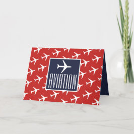 Cartão de Saudação do Piloto de Avião Branco Funky