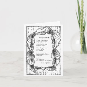 Cartão de saudação do poema para Amigos