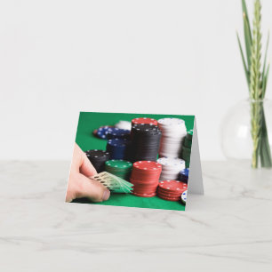 Cartão de saudação do Poker de texto personaliz