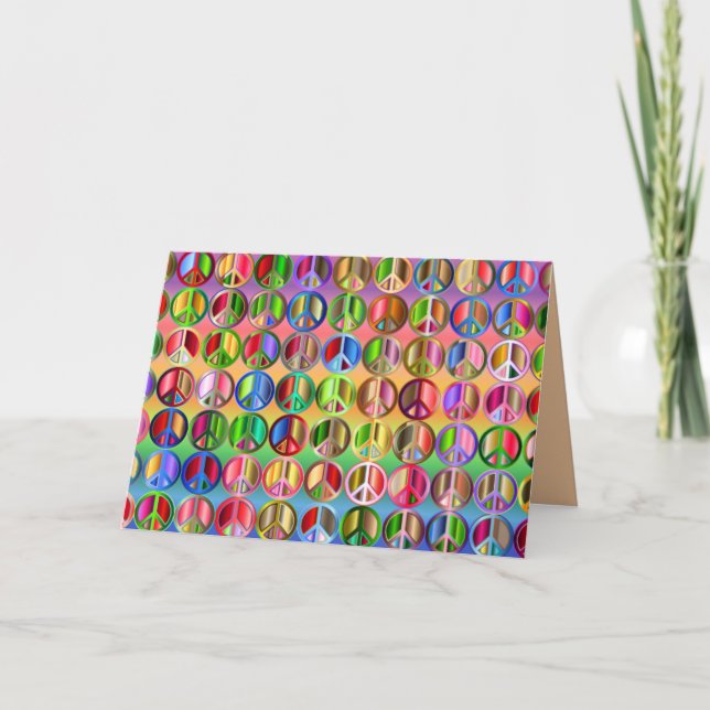 Cartão de saudação do sinal de paz do arco-íris (Frente)