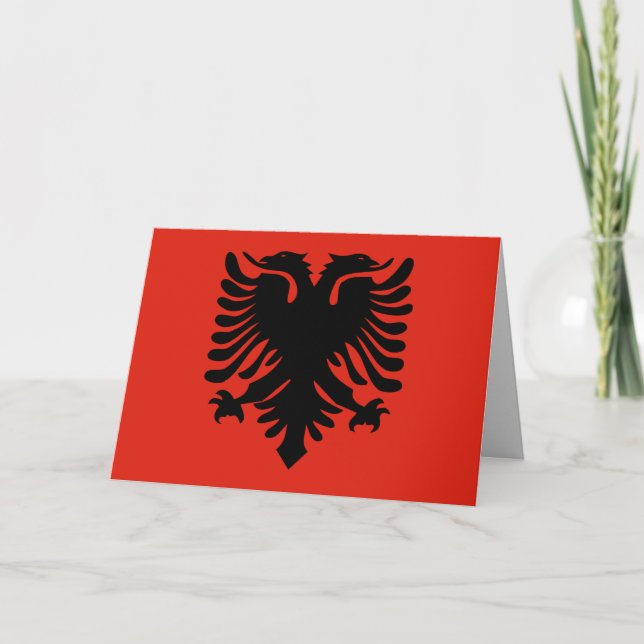 cartão de saudação do sinalizador albania (Frente)