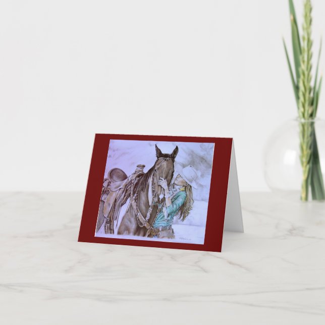 Cartão de Saudação do Sonho da Cowgirl (Frente)