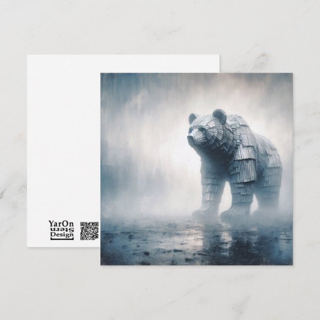 Cartão de Saudação do Urso Corrugado (Frente/Verso)