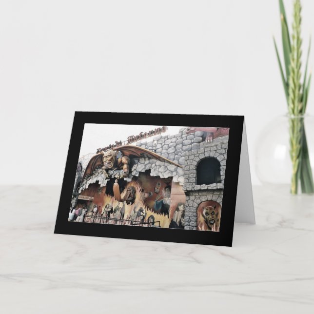 Cartão de Saudação do Vazio Inferno Spookhouse (Frente)