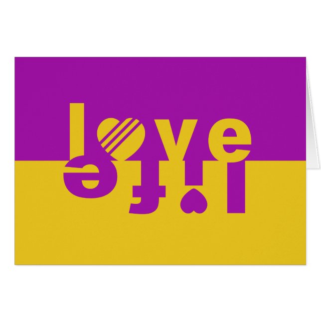 Cartão de saudação do vazio LIFE LOVE (Frente Horizontal)