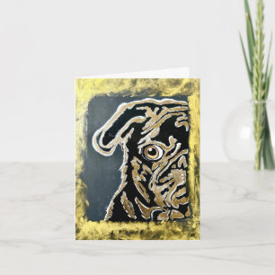 Cartão de saudação do vazio Pug